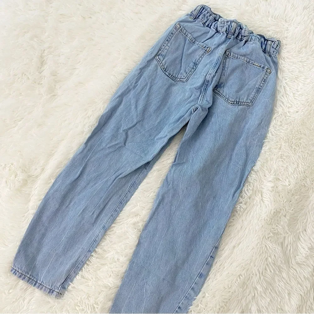 ZARA Baggy Paperbag Denim Jeans - Picture 6 of 6